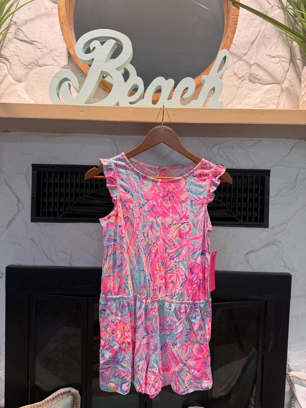 Lilly Pulitzer Pink Multi Floral Ruffle-Cap Casual Dress/Romper